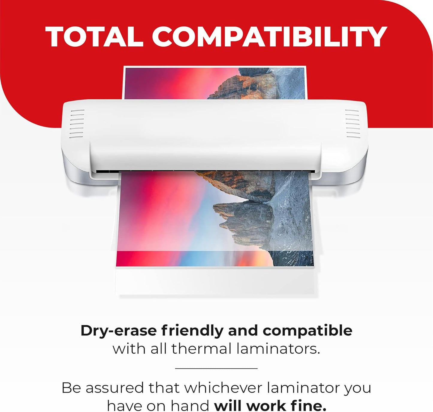 3MIL Thermal Laminating Sheets (125 Count) Photo, Card, Notecard, ID Badge, and Business Card Sizes, Dry-Erase Friendly Laminating Pouches, Compatible with Laminators, Crystal Clear Laminated Finish