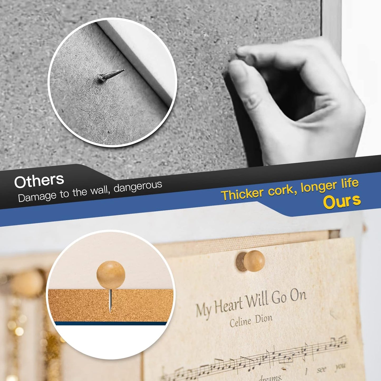 Miratino Cork Board Bulletin Board, 16 "x11 White Linen Cork Boards for Walls with White Frame, Pin Board Vision Board for Home Kitchen School Office Decor