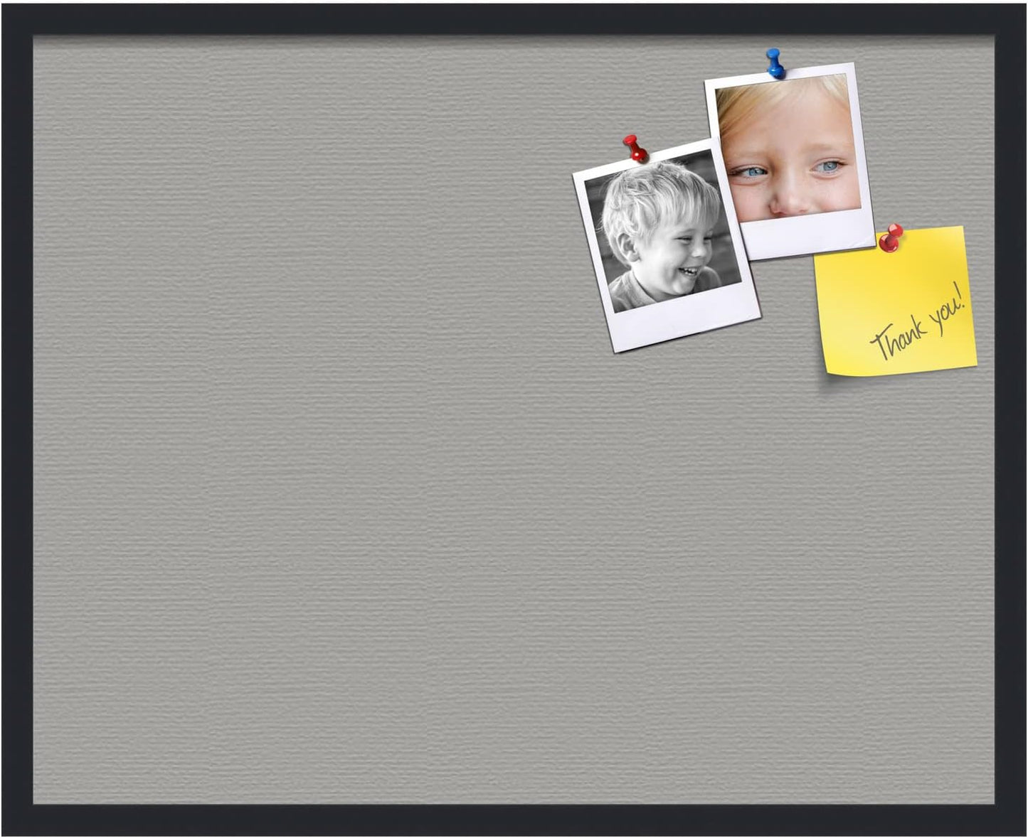 PinPix 30x24 Inch Cork Bulletin Board. This Decorative Framed Pin Board Comes with Dark Stone Design and a Satin Black Frame. Ideal for Home Office Decor or Message Board (PinPix-1808)