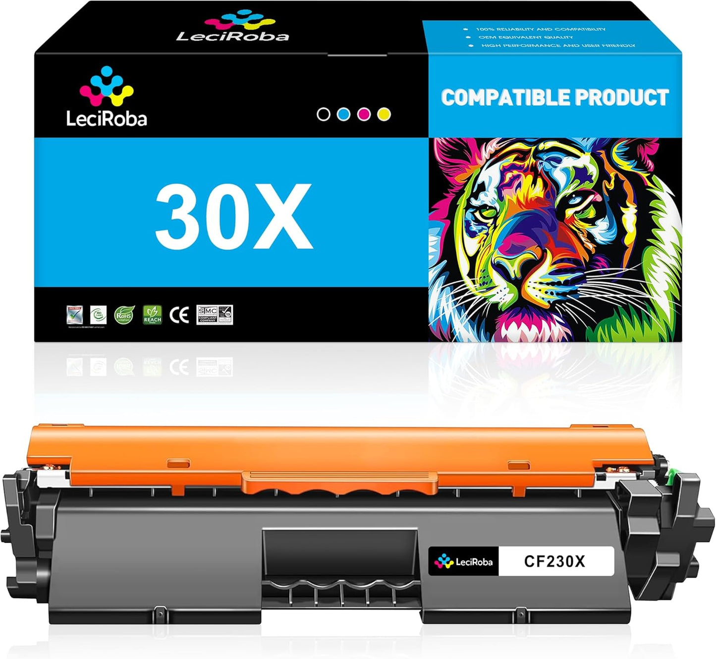 LeciRoba Compatible 30X Black High Yield Toner Cartridge Replacement for HP 30X CF230X 30A CF230A for HP Laserjet Pro M203dw M203dn M203d MFP M227fdw M227fdn M227sdn Printer (High Yield, 1-Pack)