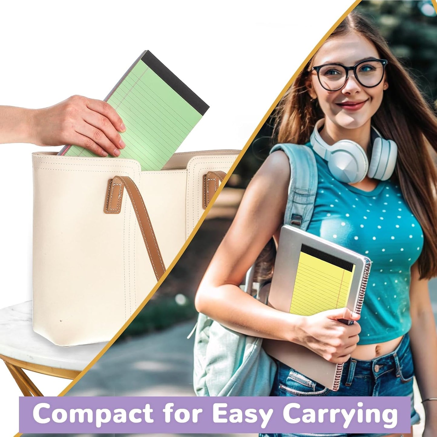 6 Packs Legal Pads 5x8, Totally 180 Sheets Colored Legal Pads 5x8 College Ruled Writing Pads Small Note Pads 30 Sheets/Pad Tablets Lined Notepad for School, Office, To-Do Lists