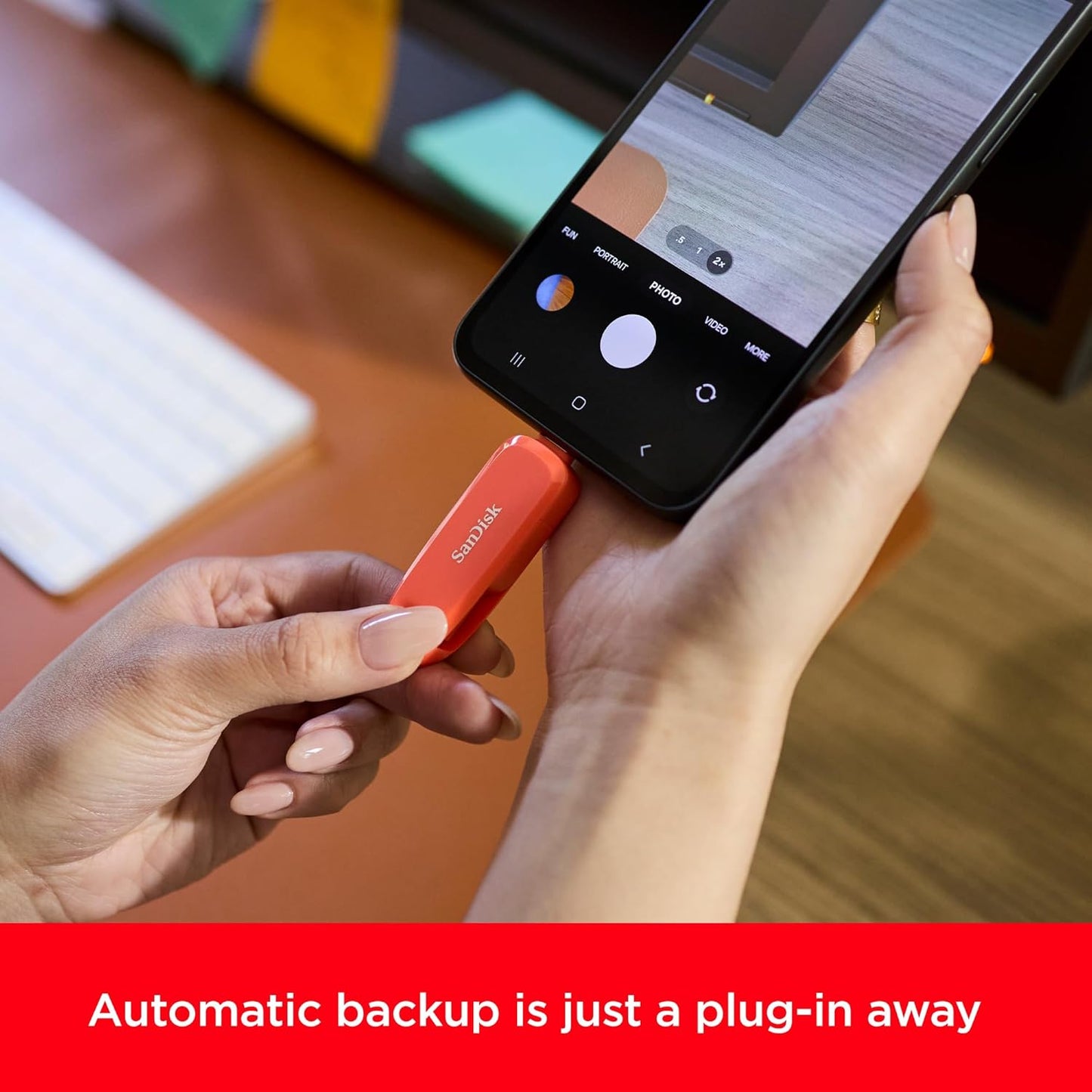 SanDisk 128GB Phone Drive for Android - The 2-in-1 USB for Smartphones, Tablets, and Computers - Thumb Drive with USB Type-C and Type-A Connectors, Purple Opulence - SDDDC6-128G-G46PO