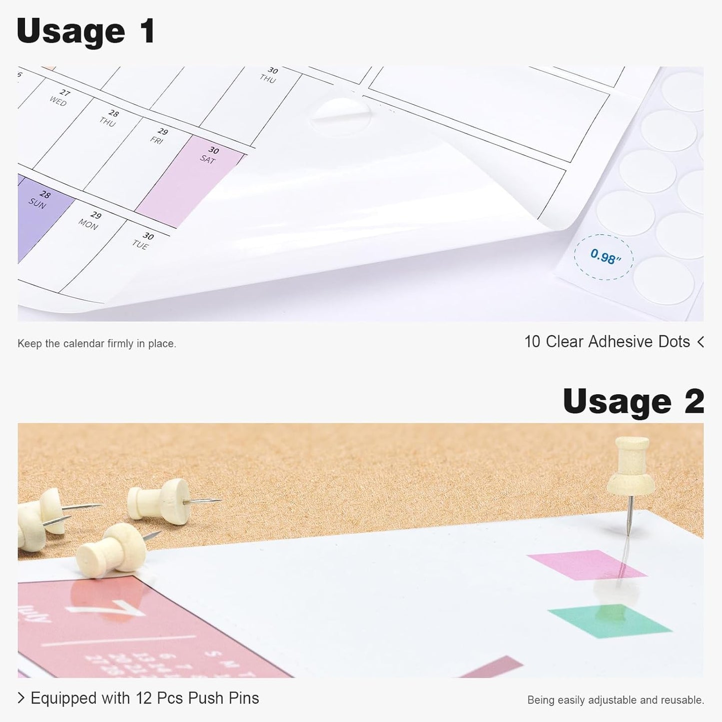 Ospelelf Wall Calendar 2025-2026 Large 32'' x 48'' Dry Erase Calendar for Wall, 12 Month Laminated Calendar for Classroom, Family, Use July 2025 - June 2026 (Multicolor)