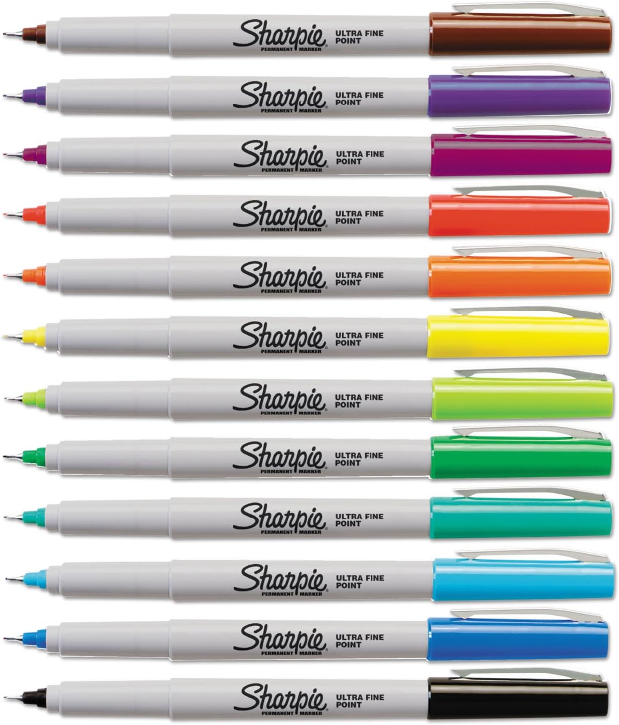 Sharpie Permanent Markers Ultra Fine Point Assorted Colors 12 Count