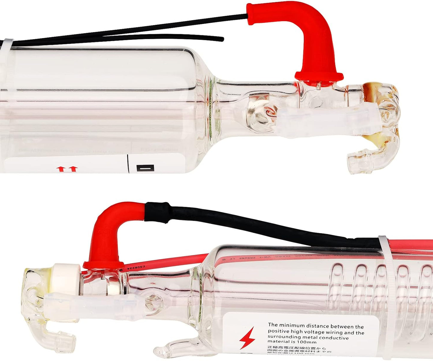 LD-Teemm CO2 Laser Tube, 100W CO2 Laser Tube with Coating 100 watt Length 1450mm Dia. 80mm, Wire Pre-connected for CO2 Laser Cutter Laser Engraving Cutting Machine