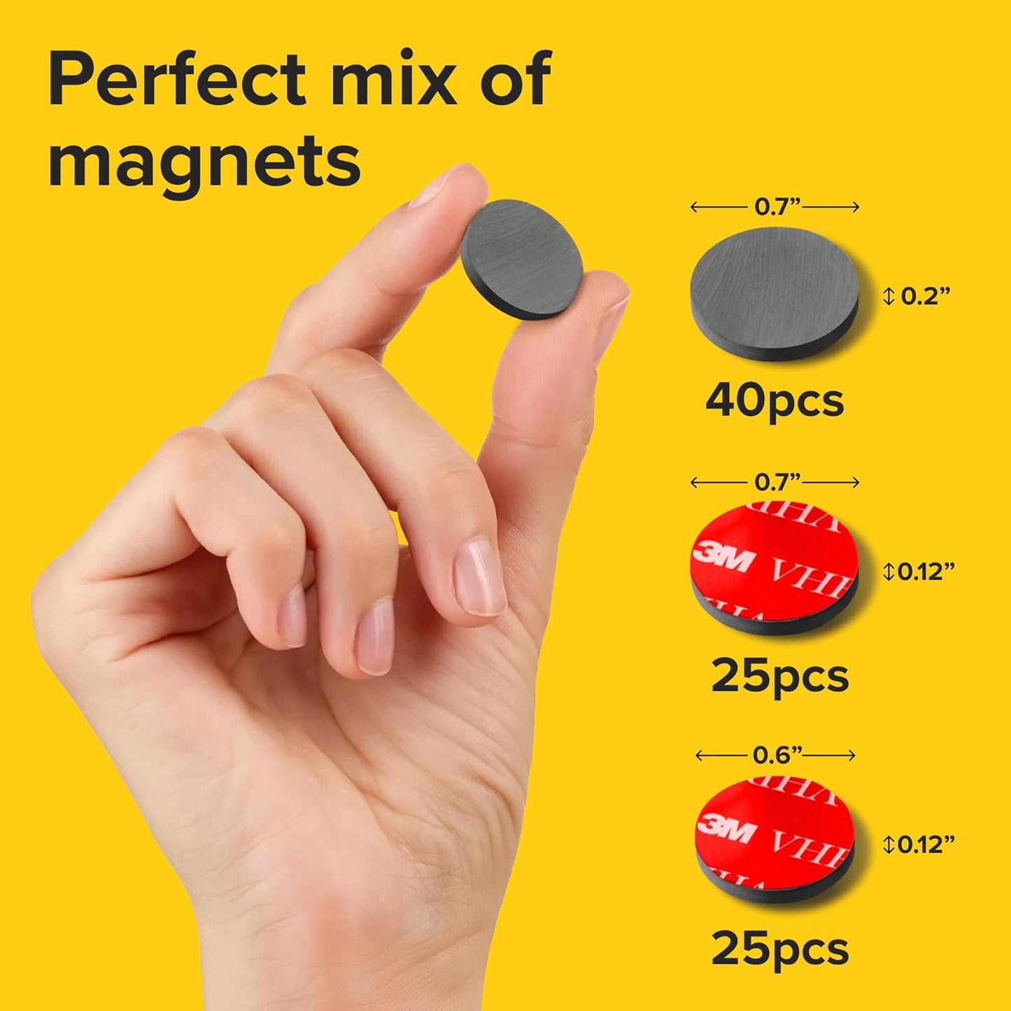 X-bet MAGNET Pack of 90 Ceramic Mix, with Adhesive Backing high-Strength, Versatile Perfect for Home, Office and Projects - Durable, Reliable, and Easy to Use