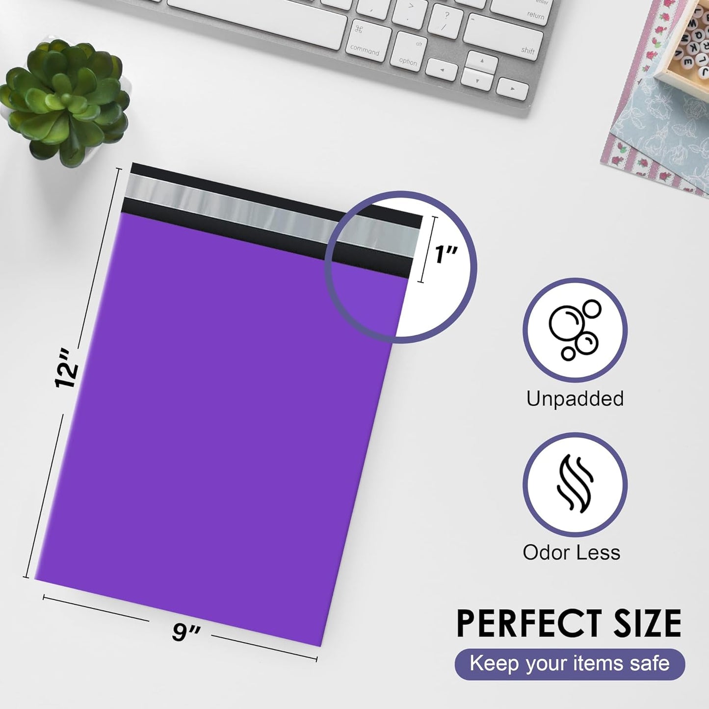 Purple Poly Mailers 9x12 Inch | Strong Adhesive Self-Seal mailer Bags | Tamper, Tear, Water Resistant Shipping Envelopes | Thick Strong Material Polymailer Bags Clothing Bag | 1000 Pack Bulk