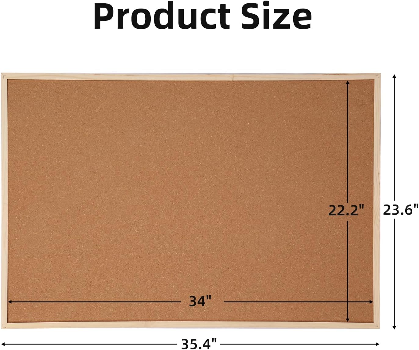 24” x 36” Cork Boards for Walls with Wooden Frame 1pack, Double Sided Office Board for Wall Organizer, Bulletins Board Decorative Hanging Pin Board for School, Home & Office, Notice Board Memo Board