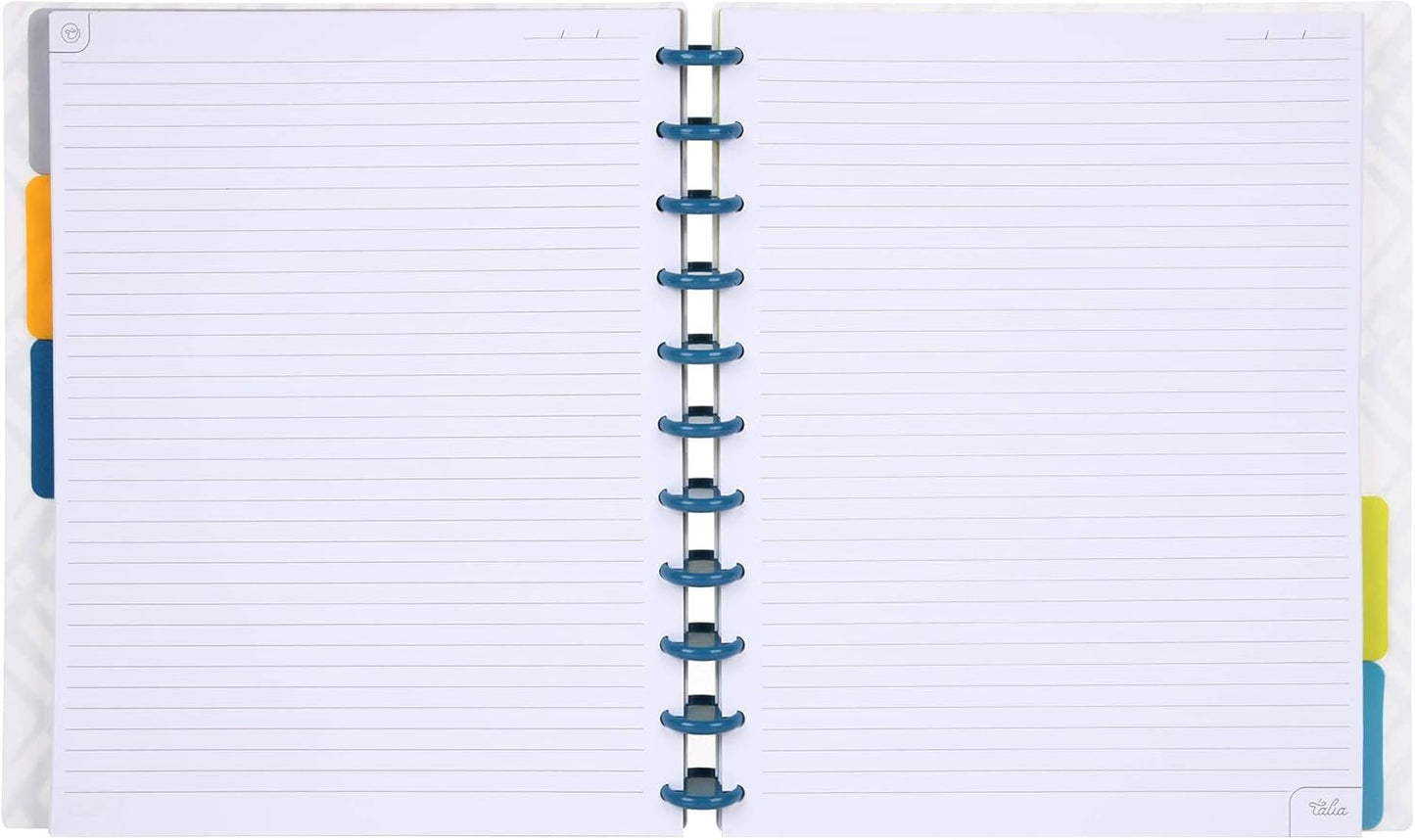 Talia Discbound Notebooks, Planner, Customizable, (Fireworks Deep Lake with Deep Lake Blue Discs, Letter (8.5in x 11in))