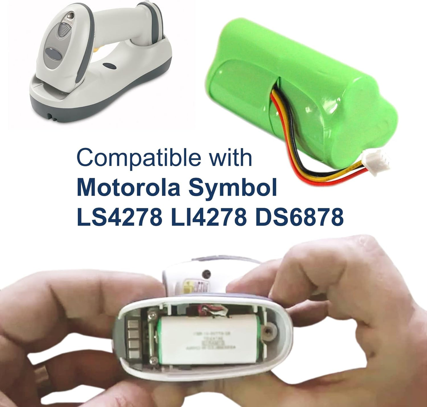 HQRP 5-Pack Battery Compatible with Motorola Symbol LS4278 LS-4278 LS4278-M LI4278 DS6878 82-67705-01 BTRY-LS42RAAOE-01 K35466 Cordless Bar Code Scanner LI-4278 DS-6878