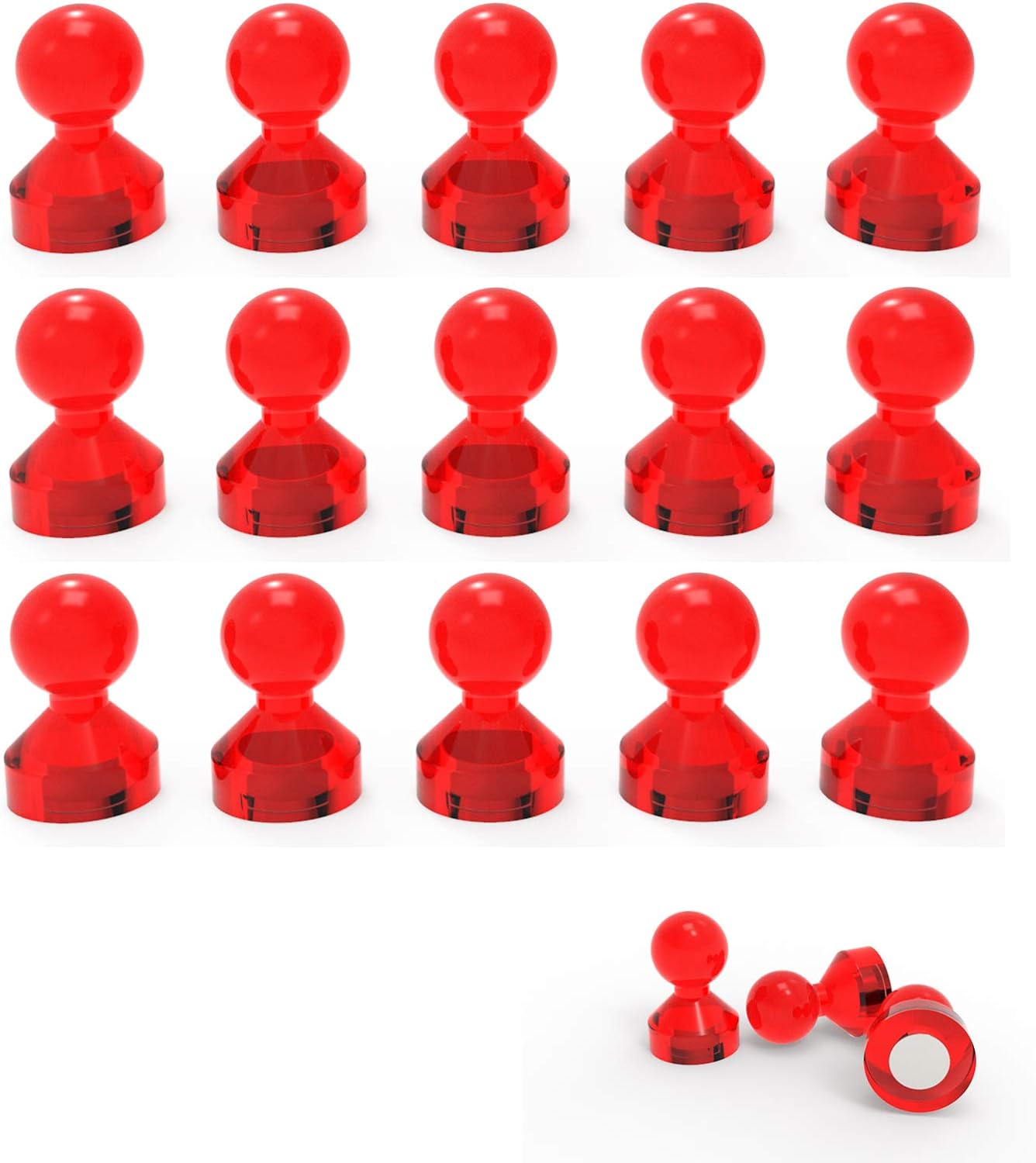 Ant Mag Magnetic Push Pins Strong Push Pin Magnets for Fridge Whiteboards Calendars Maps in School & Office Pack of 18 Red