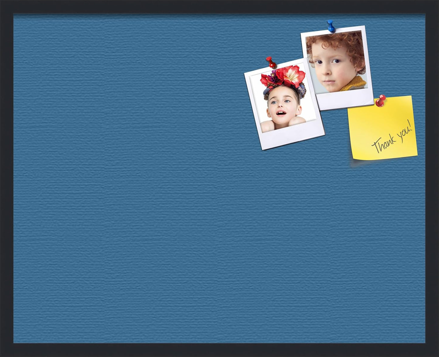 PinPix 30x24 Inch Cork Bulletin Board. This Decorative Framed Pin Board Comes with Navy Pastel Design and a Satin Black Frame. Ideal for Home Office Decor or Message Board (PinPix-1811)