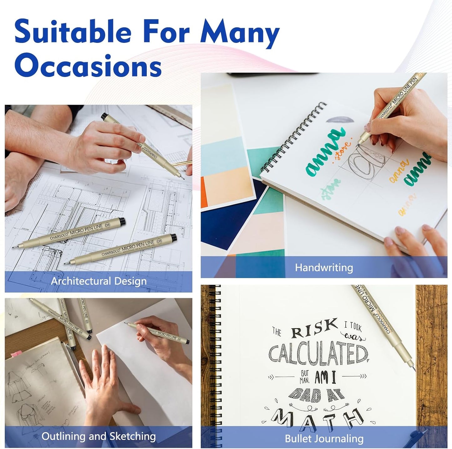 02 Micro Pen, Black Fine Point Pen with Waterproof Archival Ink, 0.28mm Fineliner Ink Pens for Artist Illustration, Sketching, Anime, Manga, Technical Drawing and Scrapbooking