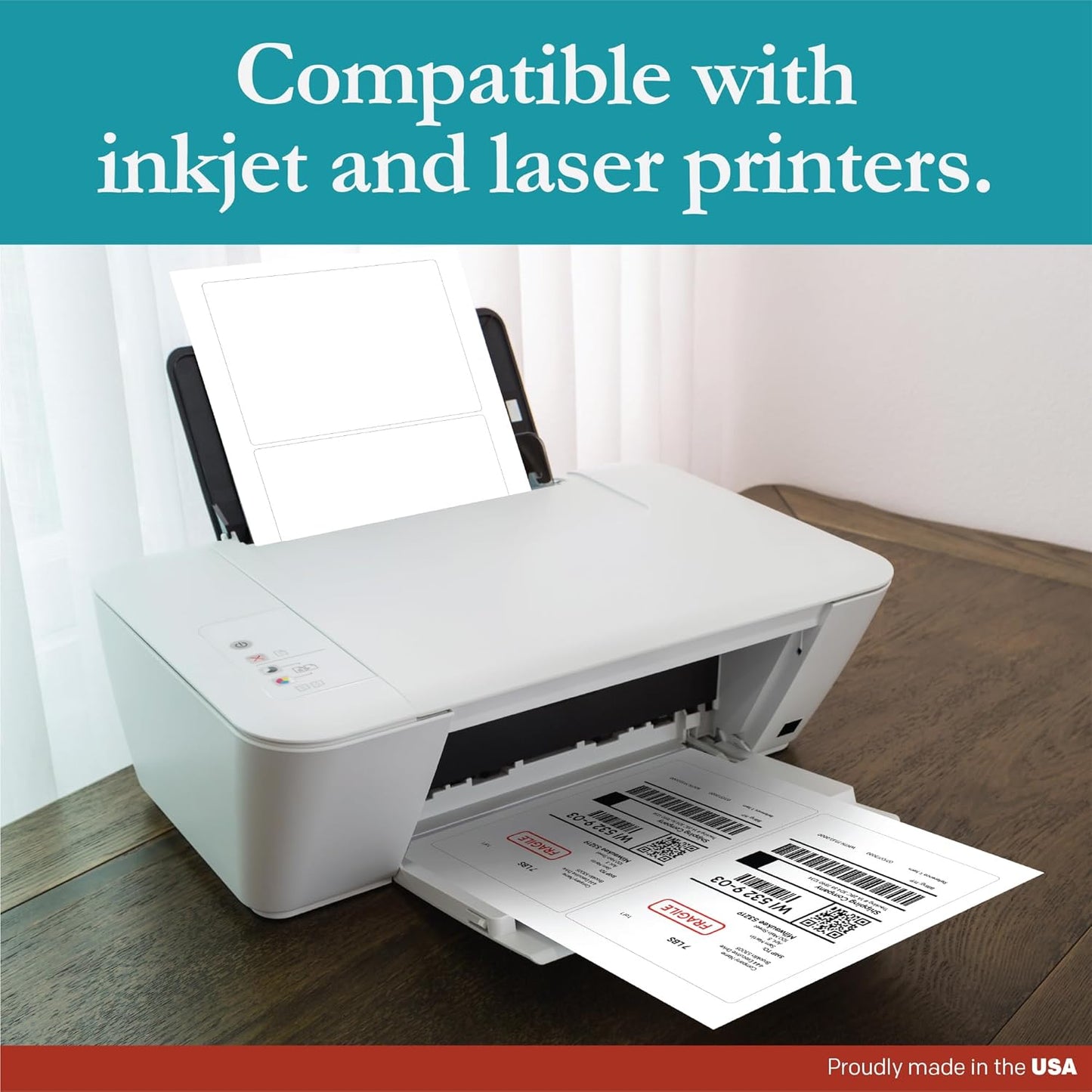 Premium Label Supply White Sticker Shipping Labels – 7" x 5" – Laser/Inkjet Compatible – (2 per Sheet), 500 Sheets – 1000 Total Adhesive Labels