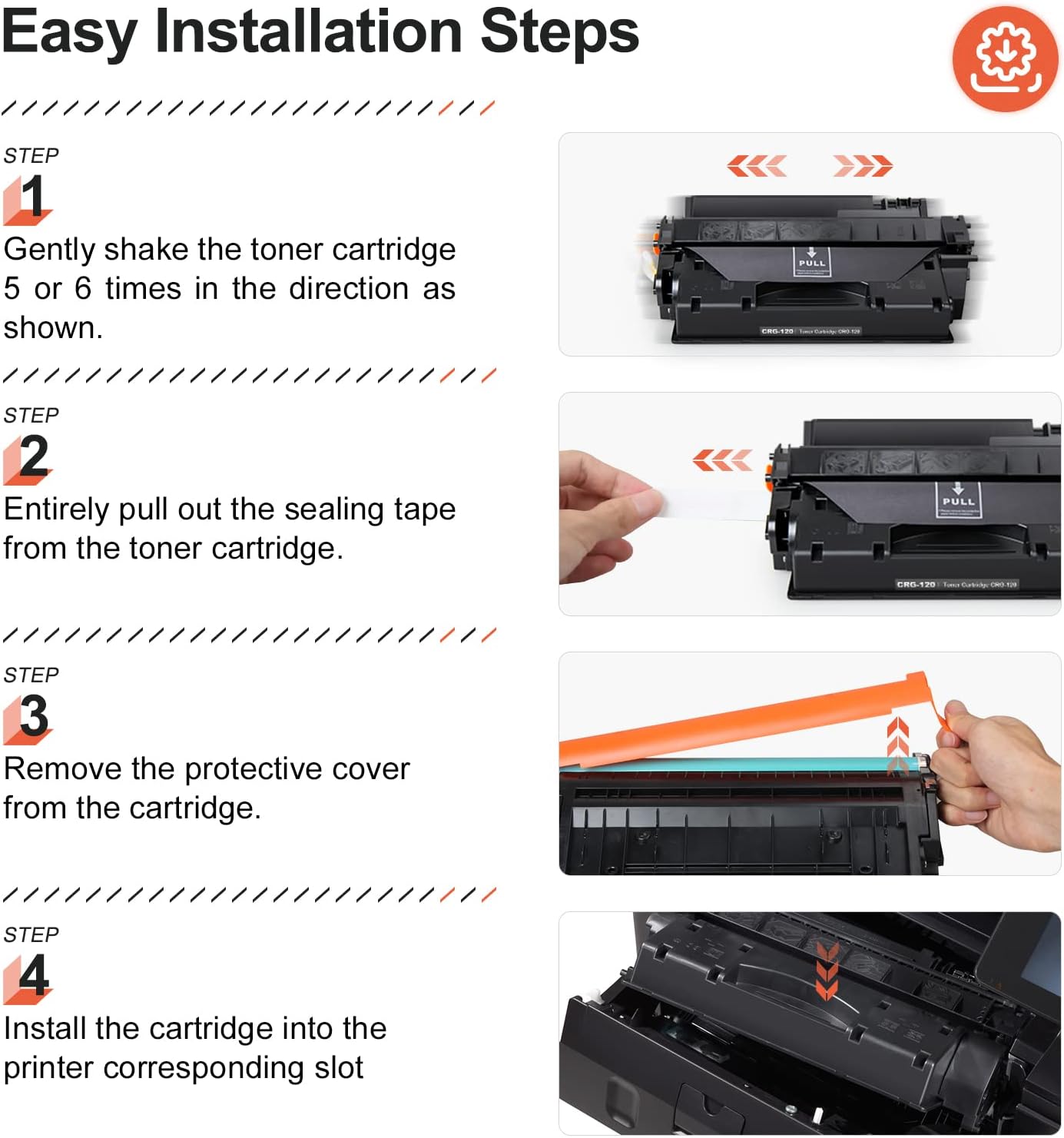 V4INK 4PK Compatible Toner Cartridge Replacement for Canon 120 2617B001AA High Yield Toner for Canon imageCLASS D1100 D1120 D1150 D1170 D1180 D1320 D1350 D1370 D1520 D1550 i-Sensys MF6680DN Printer