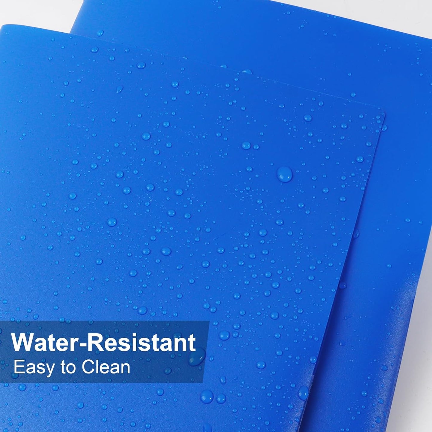 60-Pack Plastic Folders with Pockets,2-Pocket Poly Folders Holds 8-1/2" x 11" Paper for School/Office/Home, Blue