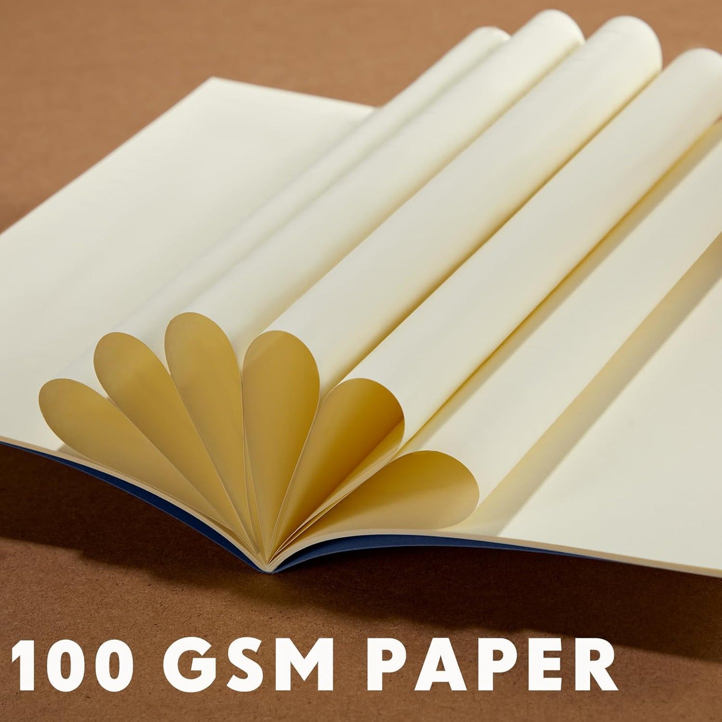 Mimorou 100 Pcs Kraft Notebook Journals 5.5 Inch x 8.3 Inch A5 Softcover Notebooks Bulk for Writing Sketch Office Notepad with 60 Pages 30 Sheets (Navy,Unlined)