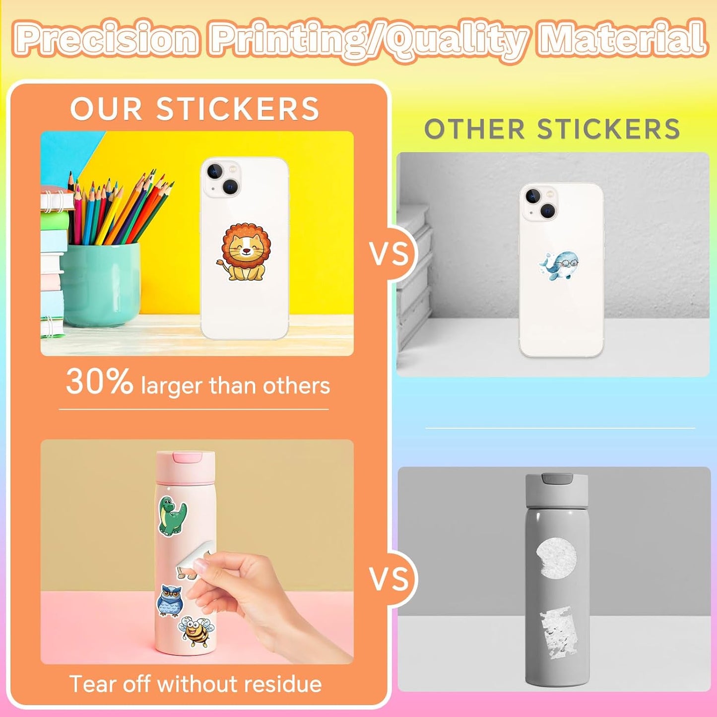 Animal Stickers for Kids 300 Pcs Kawaii Cute Mixed Animals Sticker Pack, Teacher Classroom Prizes for Reward, Waterproof Vinyl Stickers for Water Bottles Laptop Scrapbook Journaling Notebook Diary etc