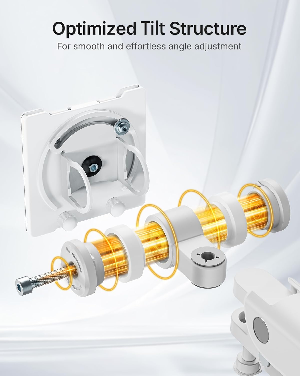 monTEK Heavy-Duty Monitor Arm for 17-57" Ultrawide Curved Screen, Supports up to 59.4 lbs, Adjustable Gas Spring Arm, 75/100 VESA Mount, Clamp & Grommet Desk Monitor Mount Single, White