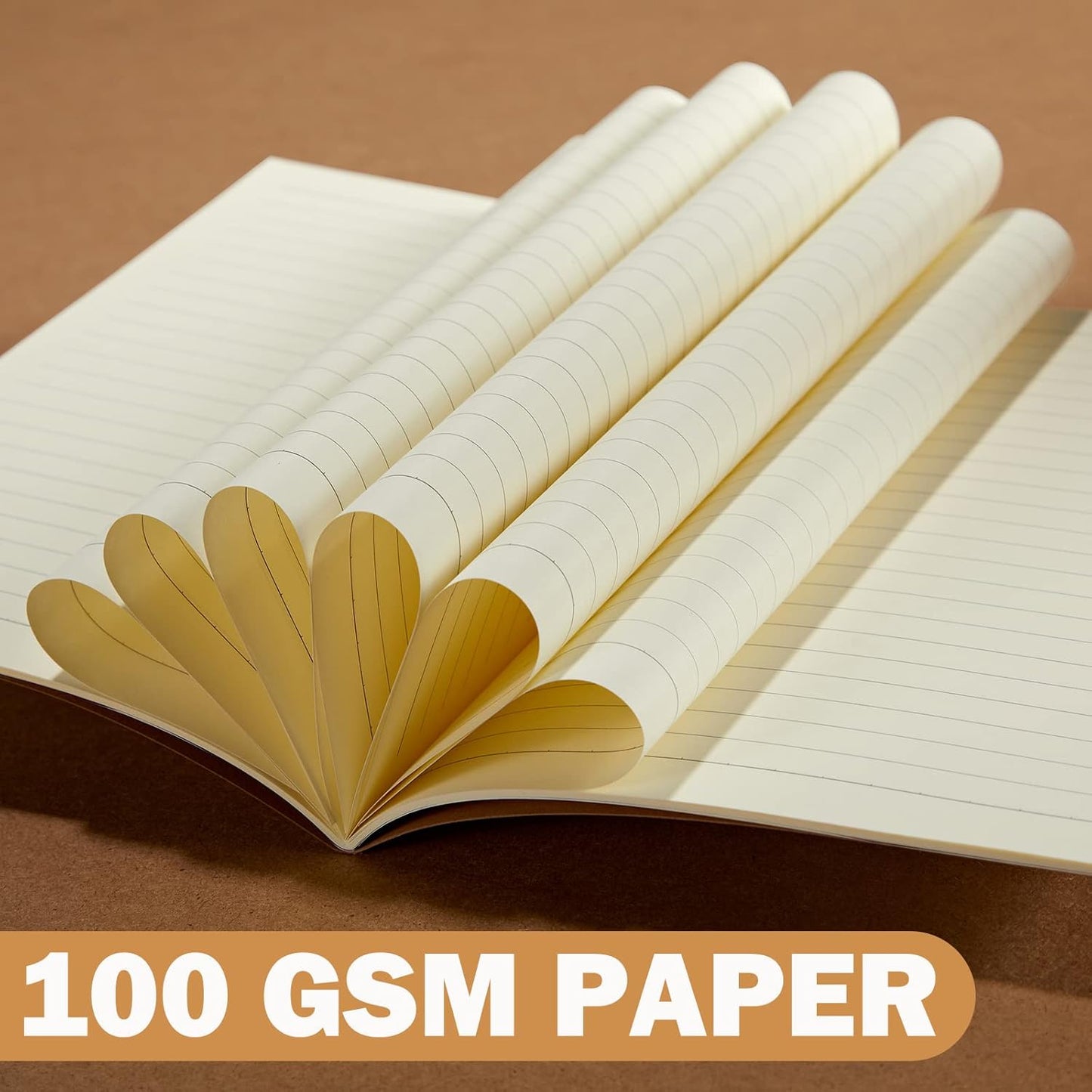 150 Pack Kraft Notebook Journals 5.82 Inch x 4.13 Inch A6 Journal Softcover Notebooks Bulk for Kids Student Writing Sketch Travel Journal Office Notepad with 48 Pages 24 Sheets, Lined (Brown)