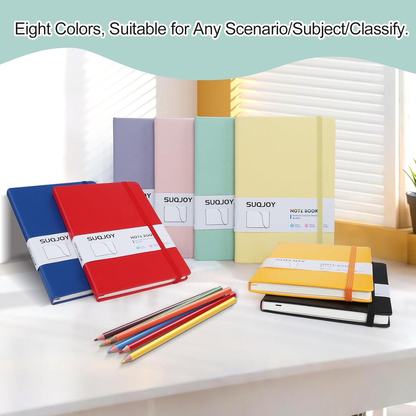 Lined Journal Notebook for Women Men,5.5"x8.3",100 GSM Thick Paper, A5 Hardcover Leather Journaling Notebooks for Writing,Travel,Work & School,College Ruled Journals for Note Taking Diary(Light Green)