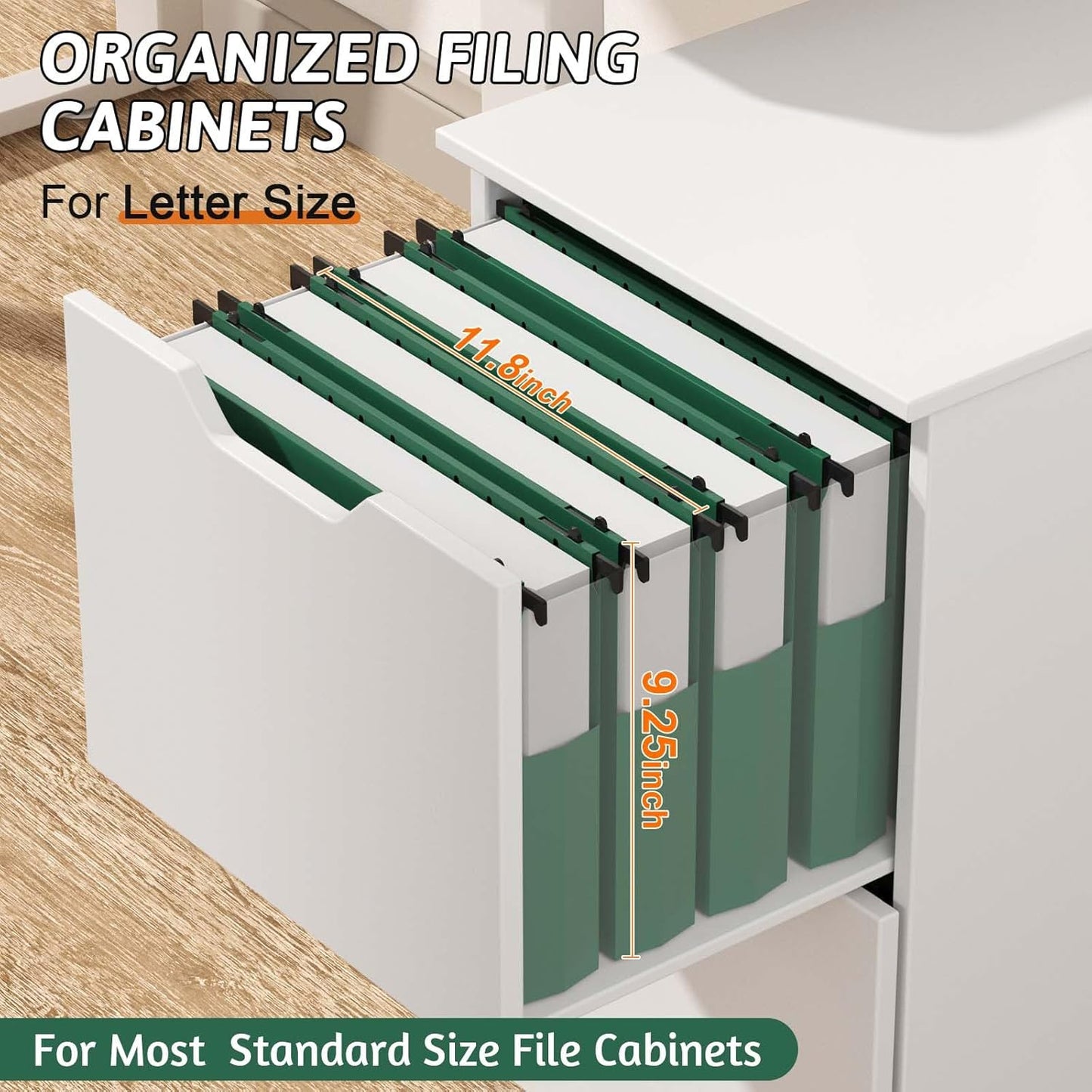 Plastic Hanging File Folders Expandable,12 Pack Heavy Duty Hanging File Folder Letter Size,2 Inch Expansion Extra Capacity Folders,Adjustable Tabs,Green Hanging Folder Designed for Bulky Files