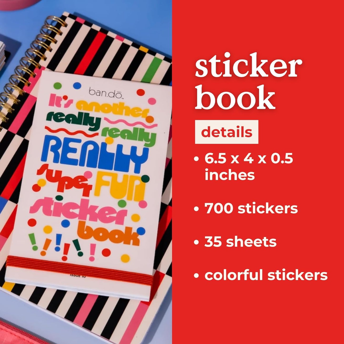ban.do Sticker Book with Over 700 Assorted Stickers and 35 Sheets, Fun/Colorful/Aesthetic Pack with for Scrapbooking Planners or Journals (Issue 10)