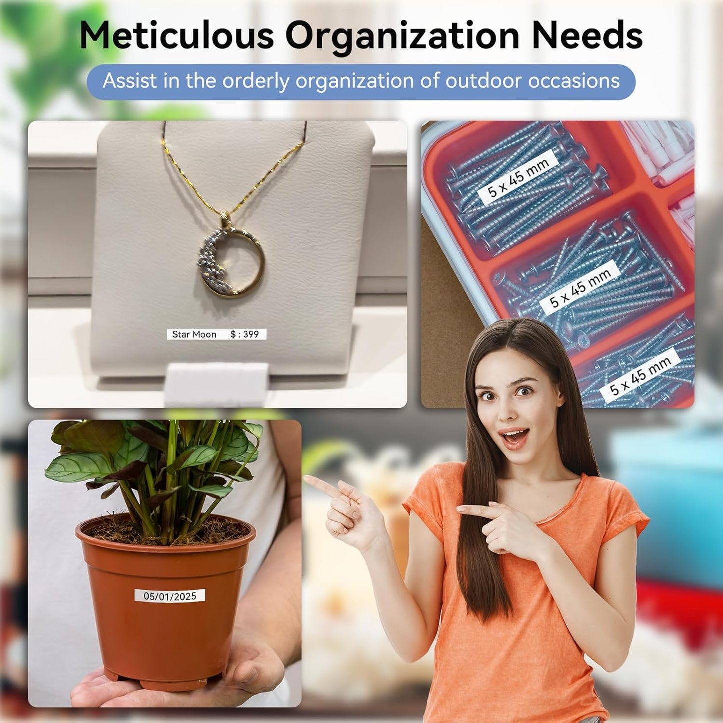 Labelife TZe-211 Label Maker Tape 6mm Compatible with Brother P Touch Label TZe TZ Tape 6mm 0.23 Laminated White 1/4 Inch TZe211 for Ptouch PTD210 PTD220 PTH110 PTD400 PTD600, 5-Pack