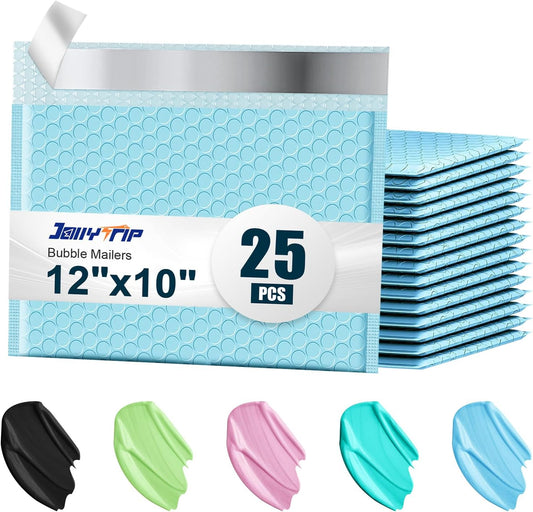 Bubble Mailers A4 Paper Size, 12x10 Padded Envelopes for Shipping, 25 Pack Mailing Packages with Self Seal Adhesive, Waterproof Bubble Envelopes (Light Blue)