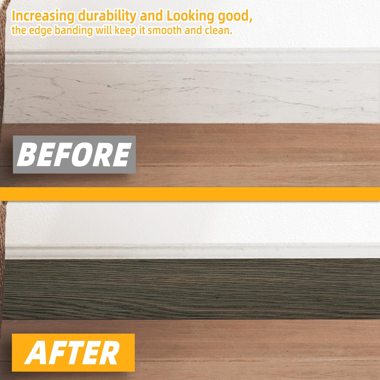 GSCIT Club Wood Grain Repair Tape, 2.4 inch X 50ft Self Adhesive Black Walnut Grain Repair Patch for Tables, Chairs, Baseboards, Doors, Windows, Floors, Handicraft DIY.