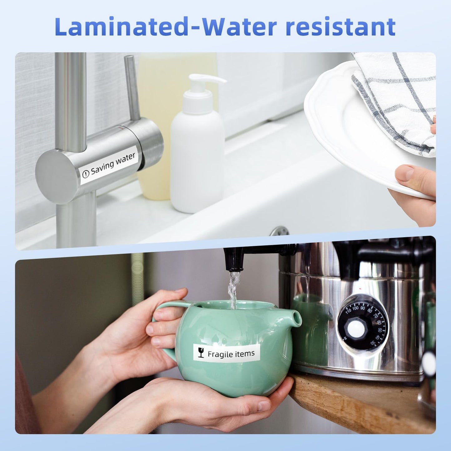 Label KINGDOM 18mm 0.7” Label Maker Tape Compatible with Brother P Touch TZe-241 Laminated White TZ Tape for PT-D410 D400 D600 P700 Printer, TZ-241 (3/4in x 26.2ft) 4-Pack