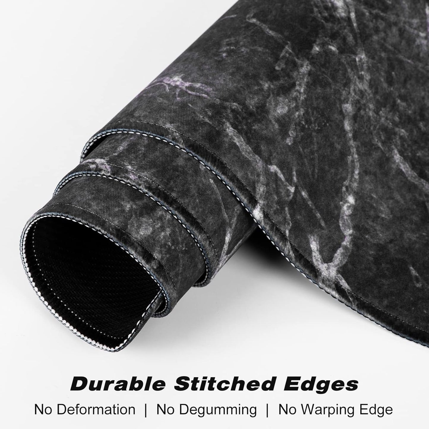 Extended Large Mouse Pad, XXL Gaming Mousepad 31.5 x 15.7 Inch, Big Computer Keyboard Desk Pad, Waterproof Mouse Mat with Stitched Edges and Non-Slip Base for Office Gaming, Black Marble