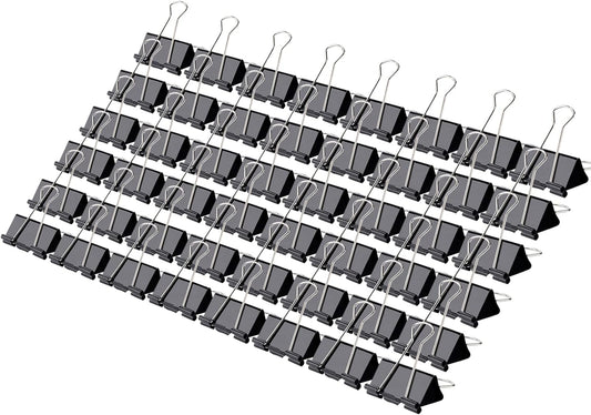 Binder Clips,Qimailer Medium Clips,48 Pcs,1.25 Inch,Black Metal Binder Clips and Paper Clips for Office, Home, School