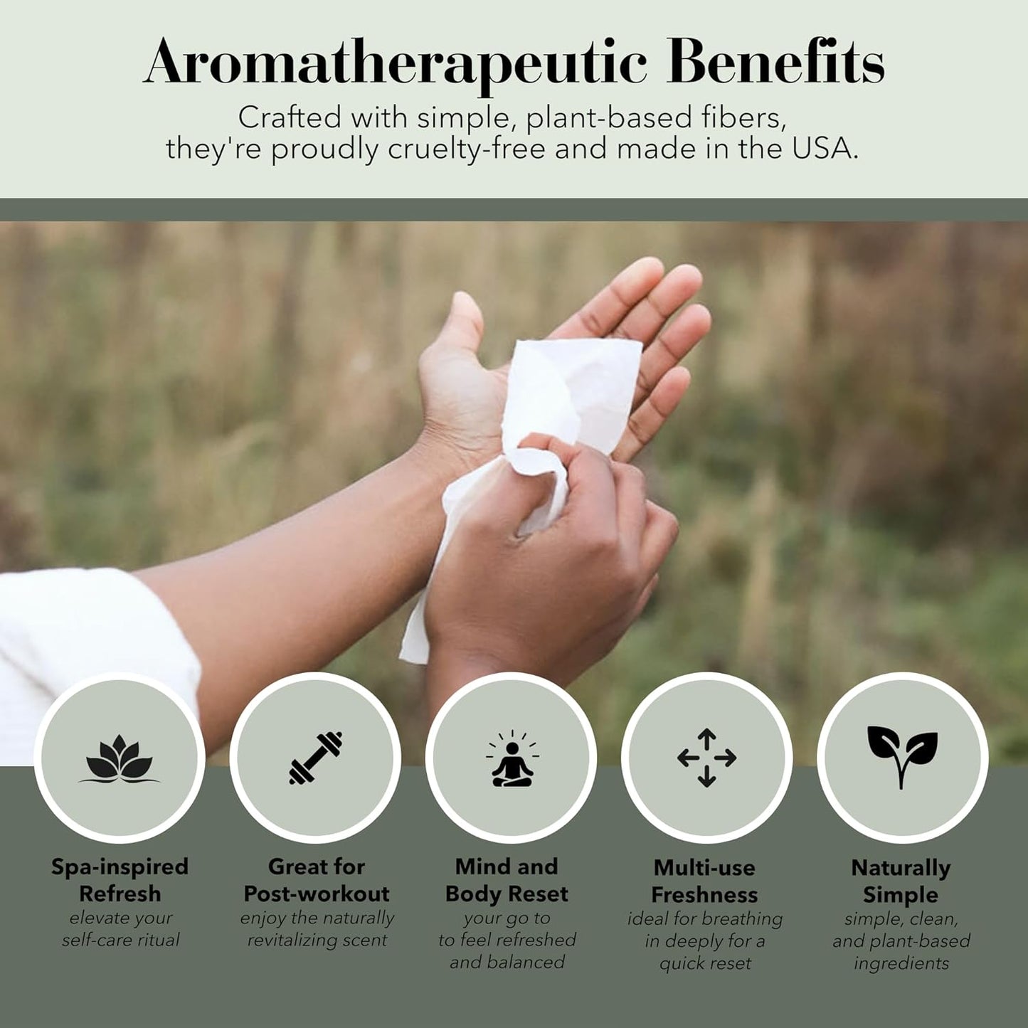 Herban Essentials - Eucalyptus Wipes & Towelettes - Essential Oil Wipes for Hands & Body - Travel Size Essentials and Toiletries - Natural, Individually Wrapped, Disposable & Moist Refresh (20 count)