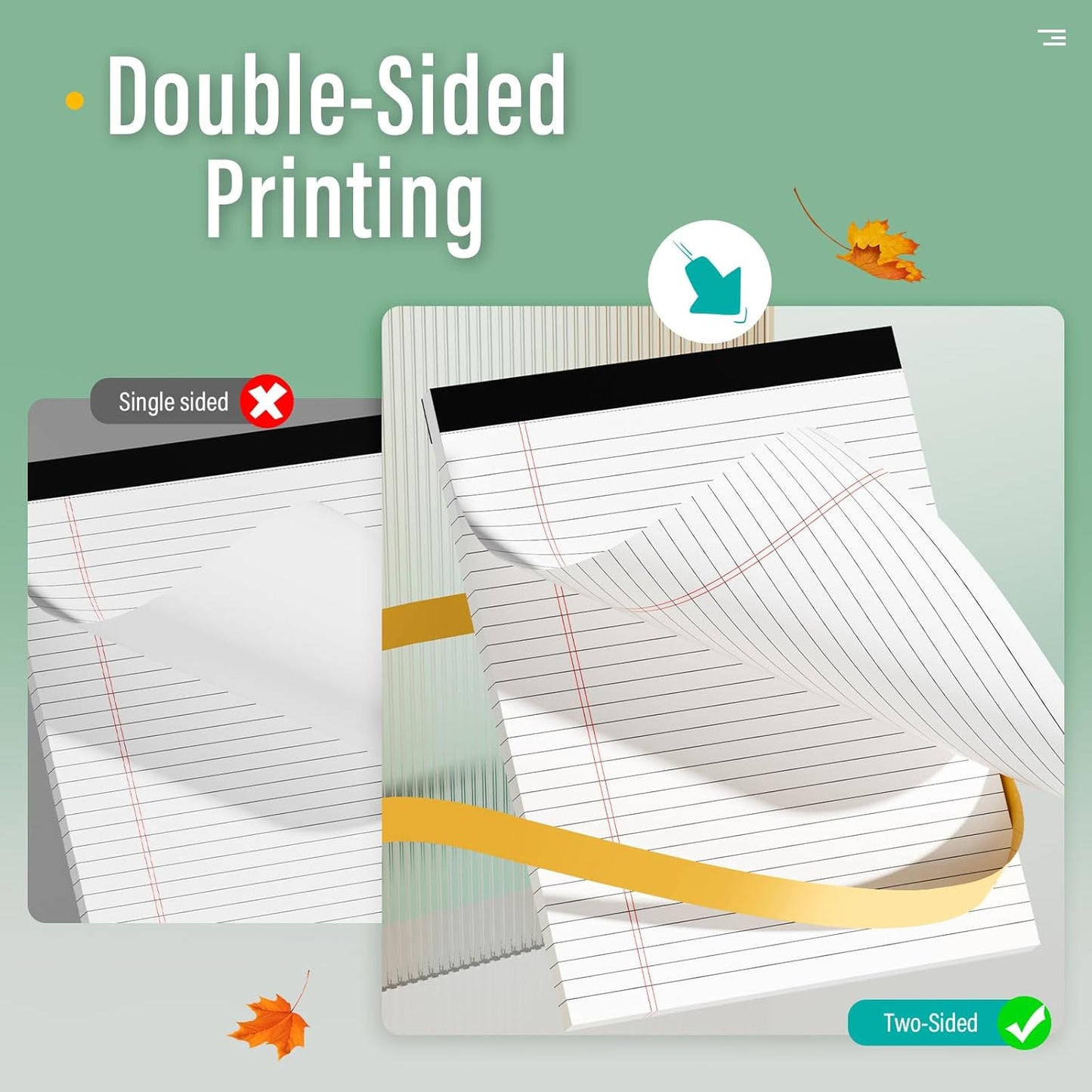 2 Pcs Legal Pads 8.5 x 11 Note Pads 8.5 x 11 Inch Notepad 60 Sheets Writing Pads Wide Ruled Lined Paper Pads White Paper Note Pads 8.5 x 11 with 30 Sheets Per Legal Pad for School, Office, Home