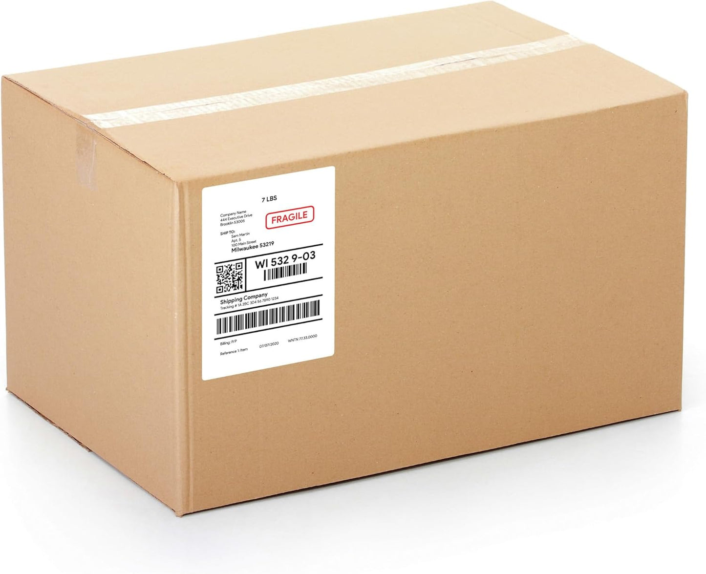 Premium Label Supply White Sticker Shipping Labels – 7" x 5" – Laser/Inkjet Compatible – (2 per Sheet), 500 Sheets – 1000 Total Adhesive Labels