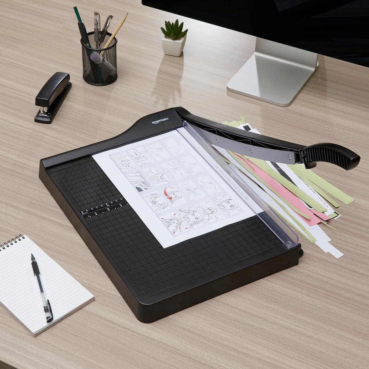 Amazon Basics Paper Trimmer Cutter for Office and Crafts, Heavy-Duty, Portable Paper Slicer, 15-Inch, 10-Sheet Cardstock