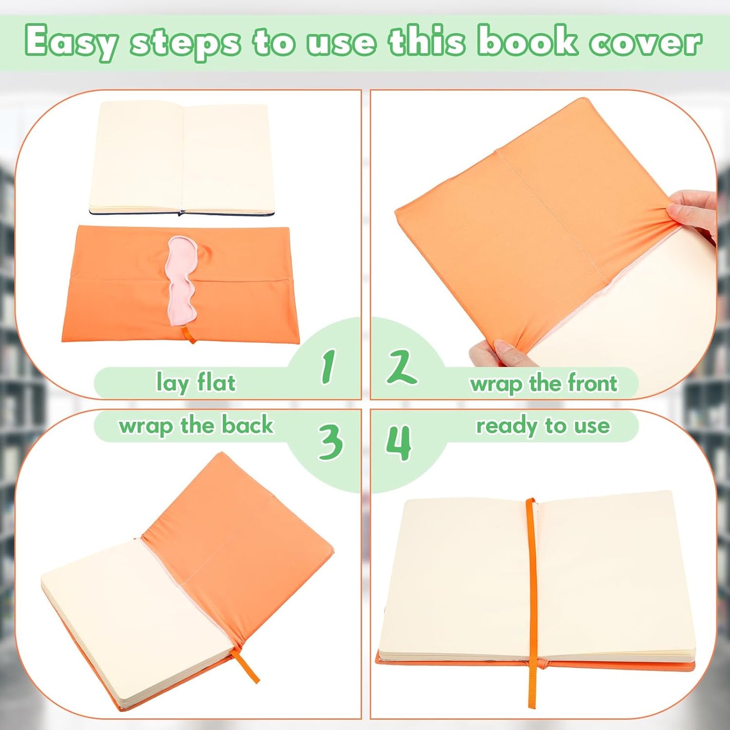 PerKoop 12 Pcs Jumbo Book Covers Stretchable Fabric School Book Protector Reusable Washable Cover Protector for Most Hardcover Textbooks(Vivid Colors,9 x 11 Inch)