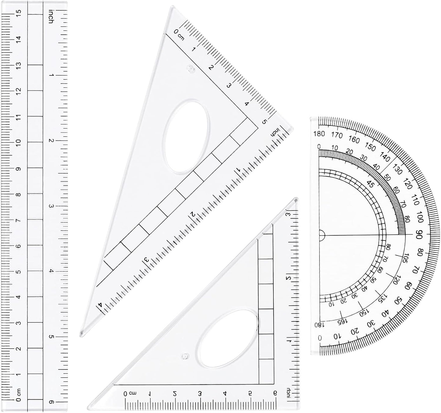 10 Pieces Math Geometry Kit Set Student Supplies with Shatterproof Storage Box,Includes Rulers,Protractor,Compass,Eraser,Pencil Sharpener,Lead Refills,Pencil,for School and Drawings（Green）