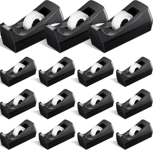 Colarr 15 Pack Desktop Tape Dispenser Non Skid Base Tape Dispensers Desk Tape Dispenser Tape Roll Dispenser for Office Home, Tape Not Included