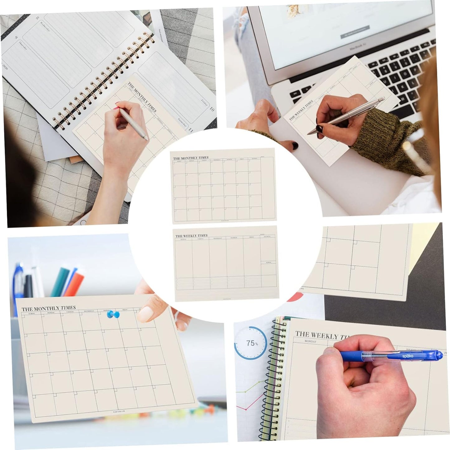 STOBOK 2pcs Tear- Notebook Daily for Monthly Memo Paper Time Planning Weekly Task Checklist Off Management Planner Noting Students Book Notepad Calendar Pad Home Schedule Agenda