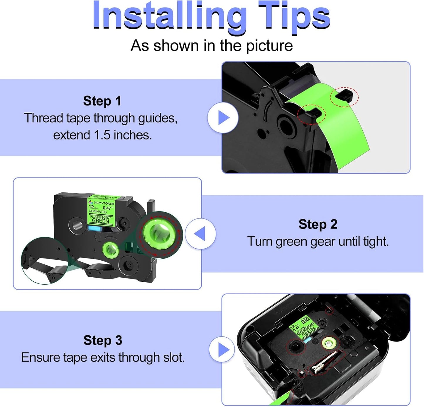 Label Tape Refills Compatible for Ptouch TZe-D31 TZ D31 Laminated Black on Green Fluorescent 1/2" 12mm for PTD200, D210 D400 D600 PTH100 H110 PTP300BT PTP700 PTP710BT, 2 Pack