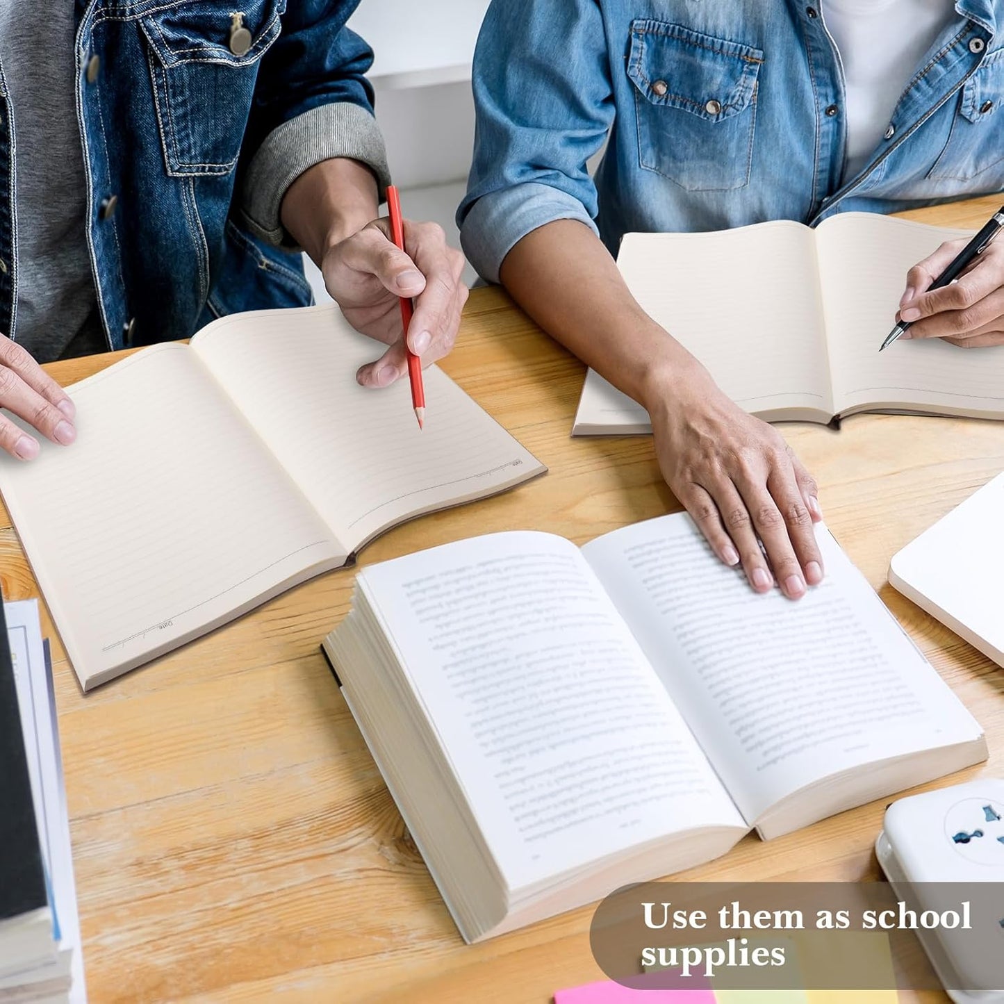 SATINIOR 5 Pack A4 Notebooks Large Journal 360 Pages Leather Softcover Hardcover Notebooks Thick Paper Lined Notepad for Office School Business Note Taking Writing, 8.5'' x 11''(Gray)