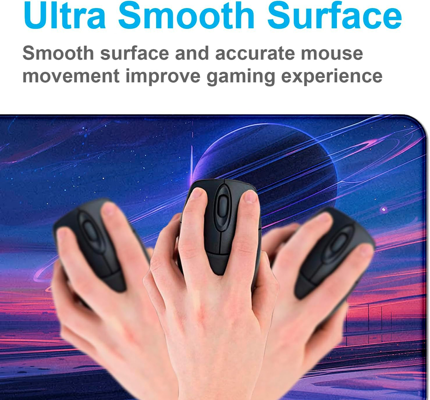 Anime Landscape Mouse Pad, Oversized Gaming Desk Pad, Space Planet Computer Mouse Pad, XXL Laptop Mouse Keyboard Pad, 35.4 x 15.7 x 0.12 Inch Office Desk Decoration