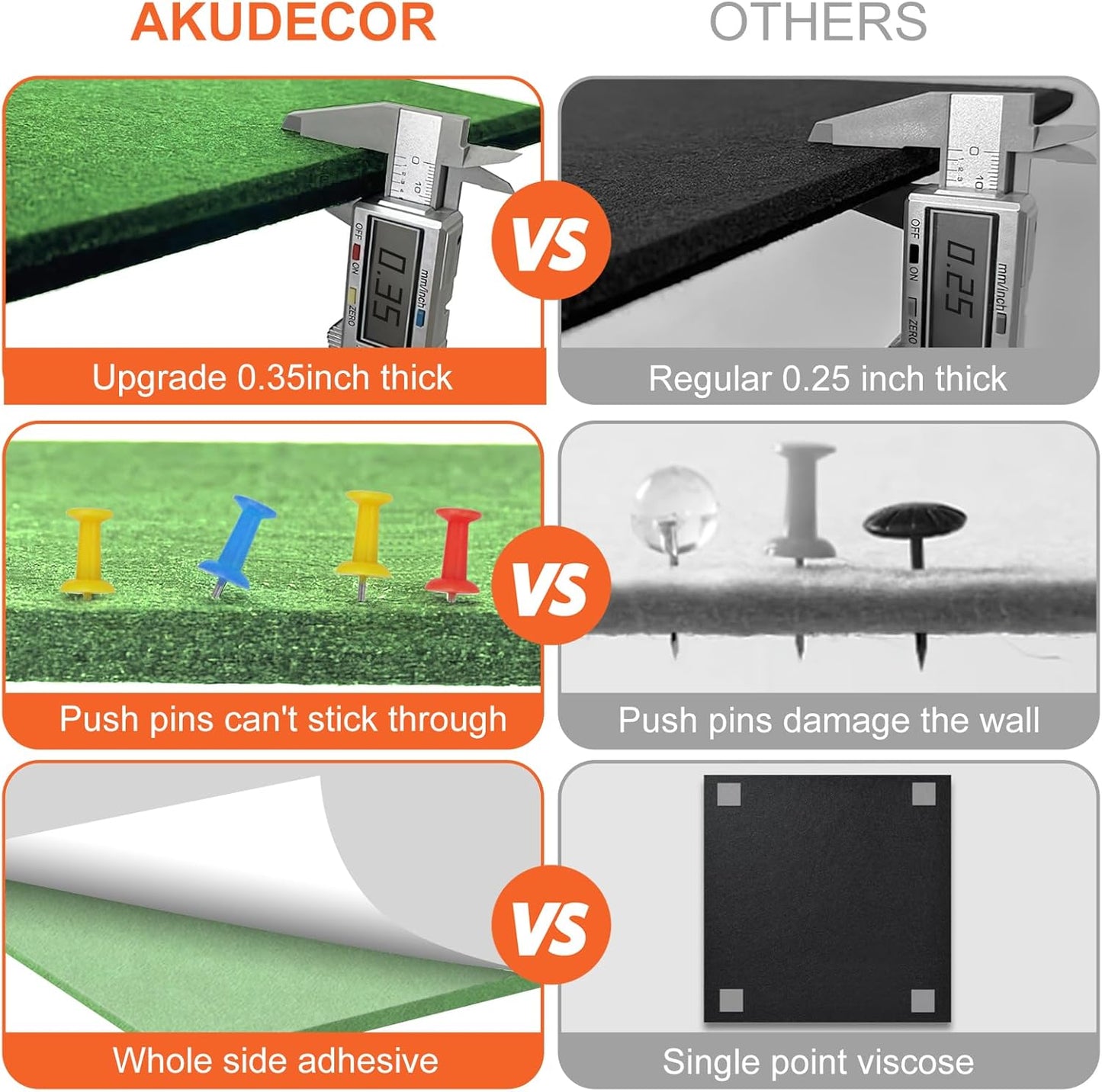 Cork Boards for Walls 48" x 36" Felt Board Alternative, 12 Pack Felt Wall Tiles Bulletin Board, Large Cork Board for Office Pin Board Tack Board Cork Boards