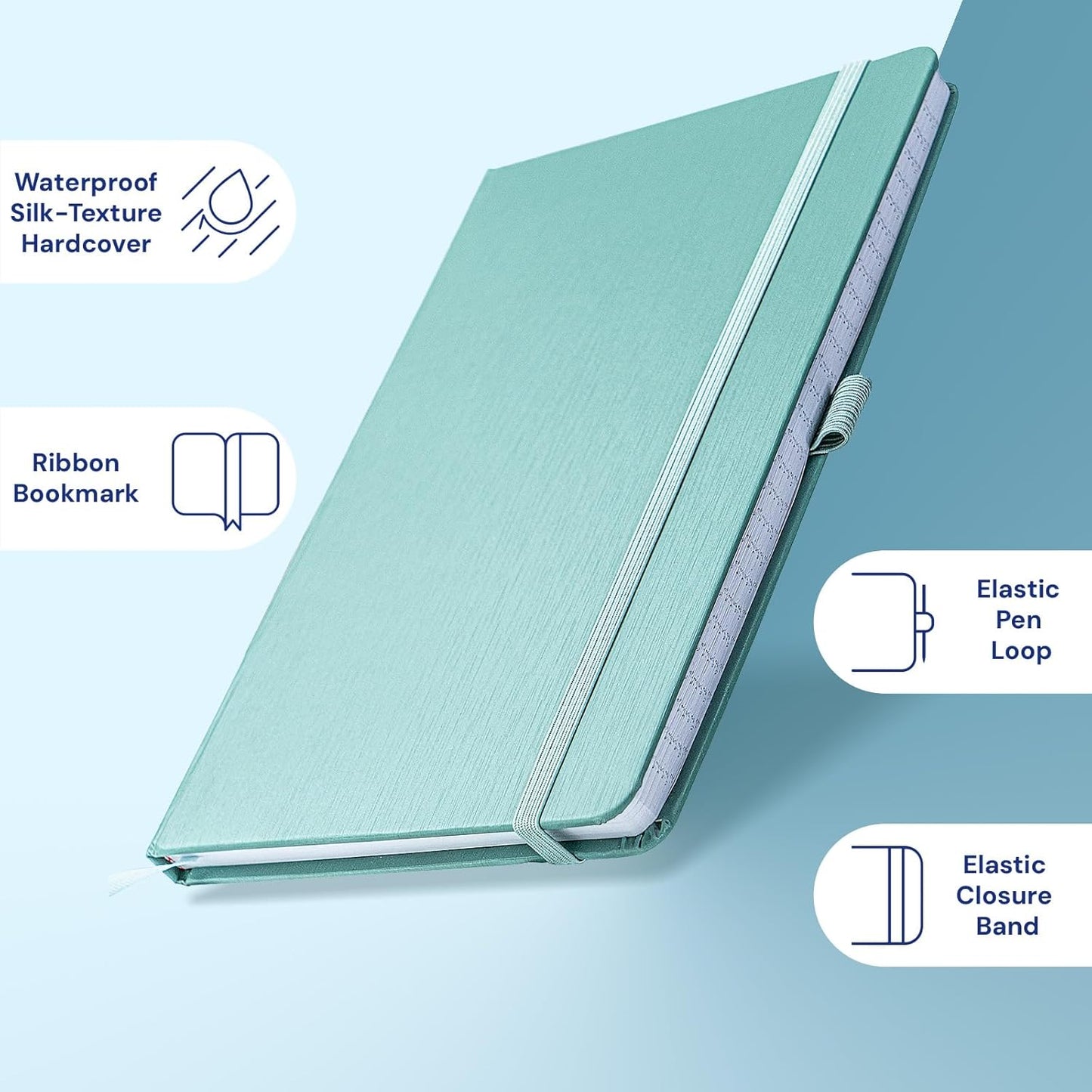 A4 Lined Journal Notebook, 8mm Ruled Notepad, Journaling for Writing, Work, School, Travel and Note Taking, Hardcover 160 Pages (80 Sheets) 8.27 x 11.6 inches (Cornflower Blue)