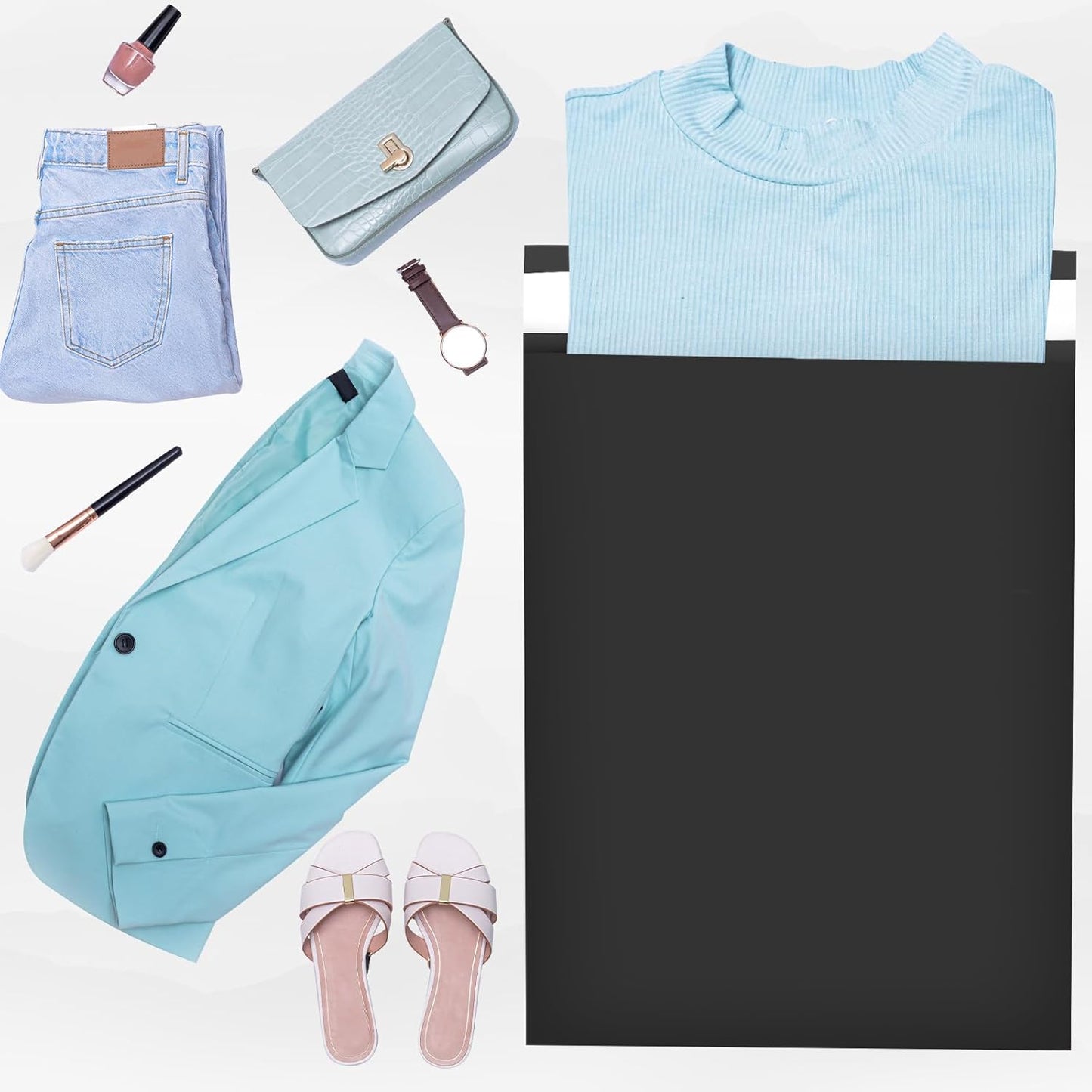 Large Poly Mailers 19x24 Inch 100 Pack, Shipping Bags for Clothing with Self-Sealing Tear-Resistant, Waterproof Poly Bags, Mailing Envelopes for Small Business (Black)