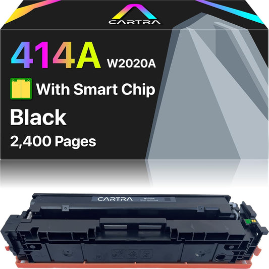 CARTRA 414A Black Toner Cartridge W2020A, Compatible with 414A Toner Cartridges, Works with Color Laser Jet Pro MFP Series Printer