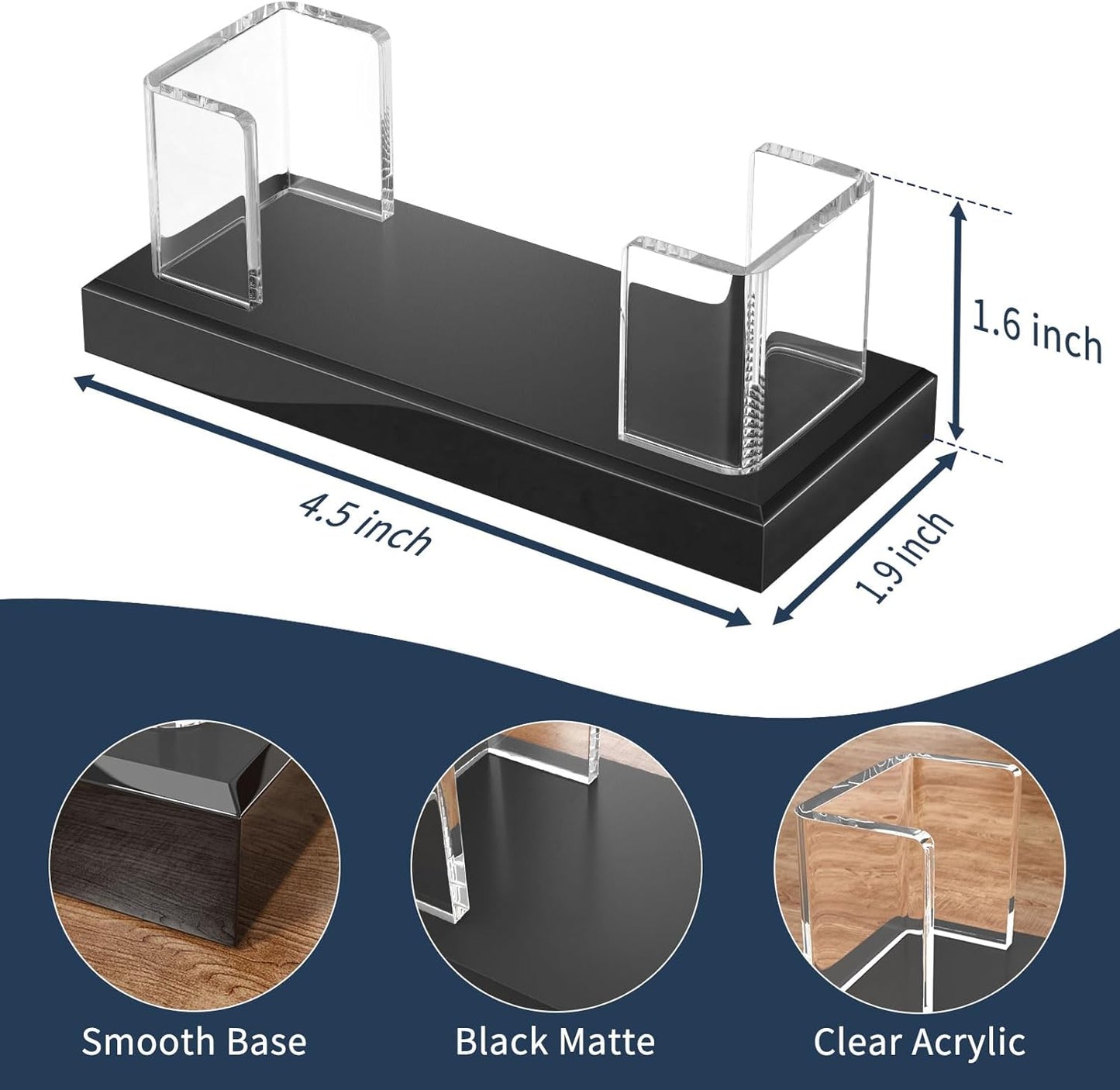 NIUBEE Acrylic Business Card Holder: Clear Plastic Business Cards Display Stand for Desk - Gift Card Organizer for Office 8 Pieces