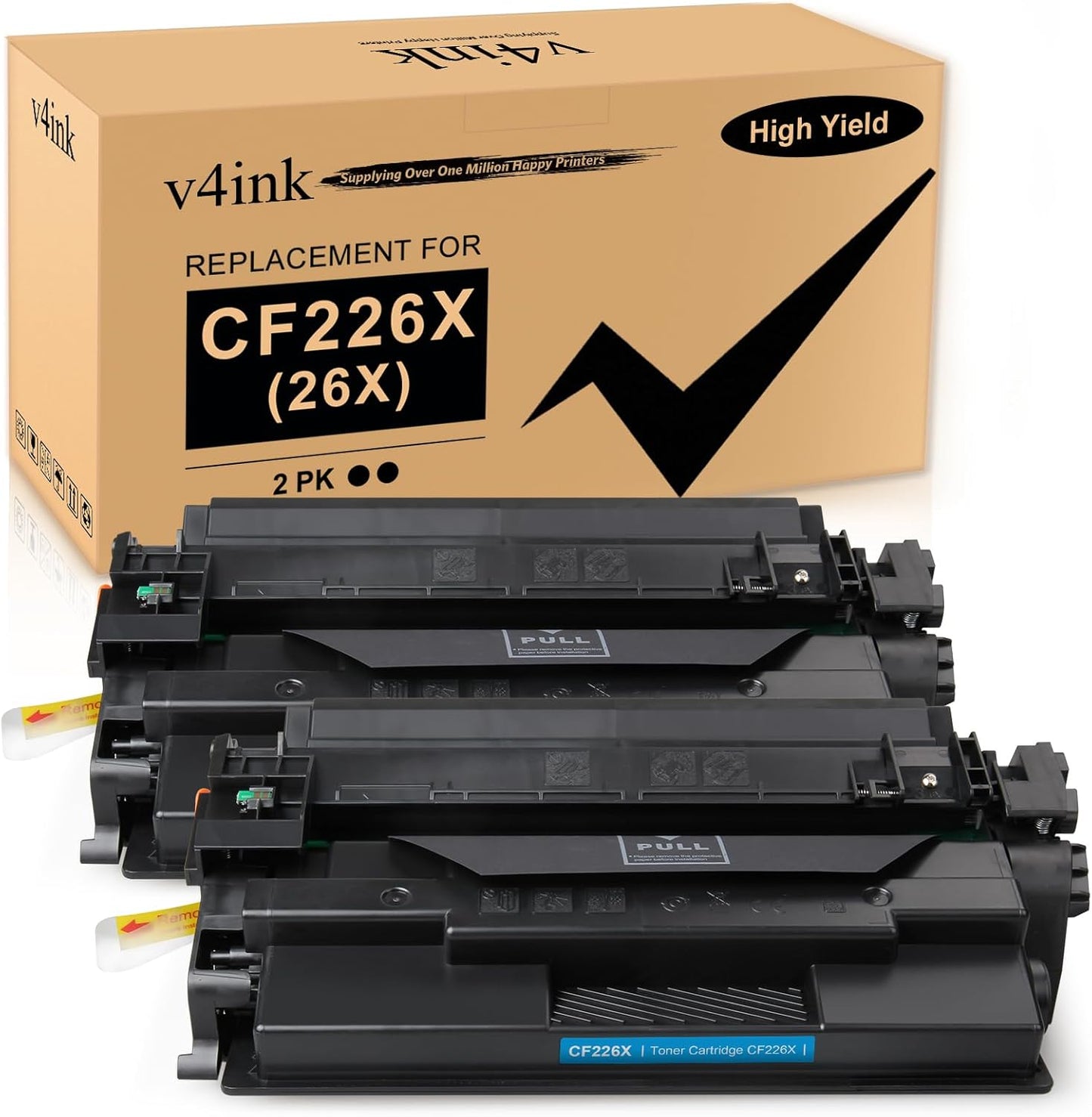 v4ink 2-Pack Compatible 26X Toner Cartridge Replacement for HP 26X CF226X Toner Cartridge High Yield Black Ink for HP Pro M402n M402dn M402dne M402dw MFP M426fdw M426fdn M426dw M402 M426 New Version
